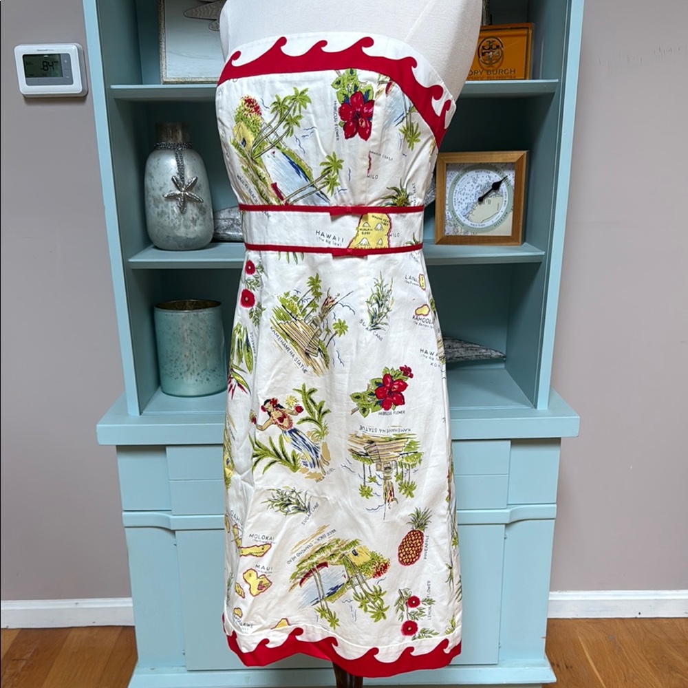 *RARE* J. Crew Hawaii Themed Strapless Dress - Picture 4 of 13